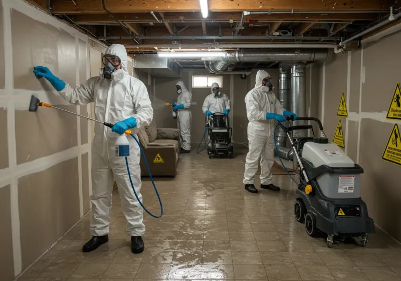 Basement Moisture Removal and Structural Drying process in Crossville, AL